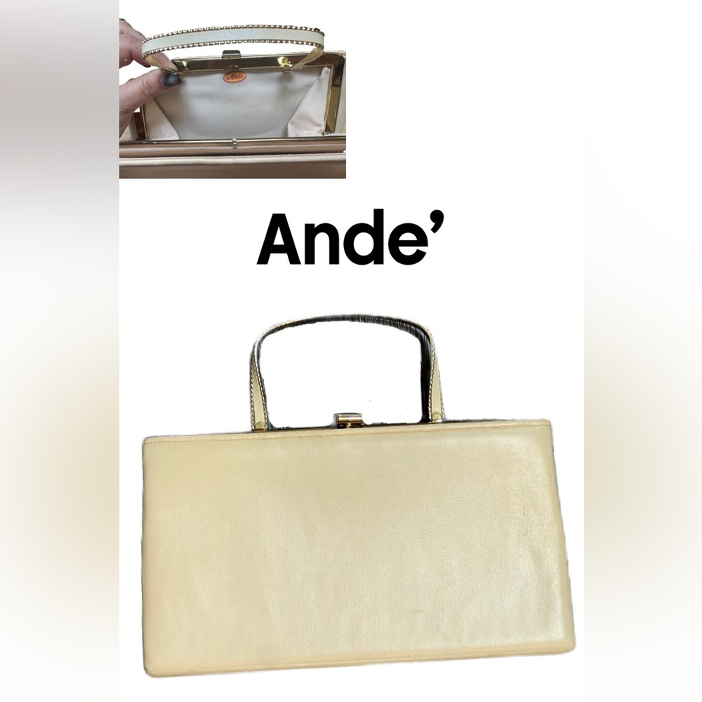 Vintage Ande’ Cream  Top-Handle Bag